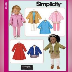 Simplicity Sewing Pattern 3551 Doll Clothes, One Size NEW